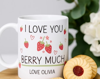 Taza "Te amo, Berry". Regalo novedoso personalizado, regalo considerado, regalo de taza, Día de la Madre, regalo para ella, regalo para él, regalo de cumpleaños.