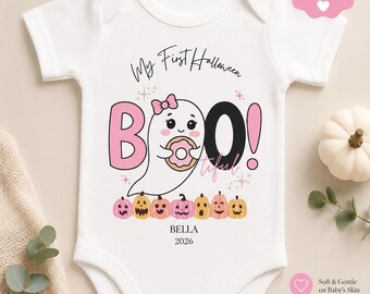Chaleco personalizado para bebé "Mi primer Halloween", ¡Boo-tiful!, chaleco de Halloween para bebé, regalo de Halloween para bebé, body personalizado para bebé, regalo de Halloween.