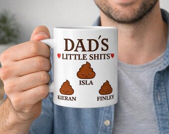 Taza personalizada de "Pequeño Mierda". Regalo para papá, divertida taza personalizada, regalo original, regalo de cumpleaños, taza personalizada, regalo para él, taza personalizada.