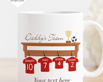 Taza de equipo de fútbol personalizada: regalo personalizado, regalo de cumpleaños, regalo de San Valentín, relleno de media navideña, taza personalizada, regalo para canasta.