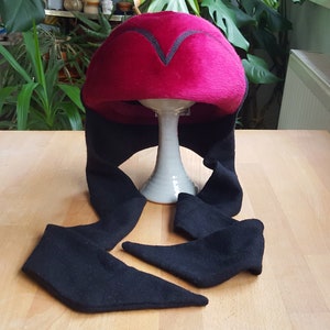 Vintage 50s Dead-stock Pin Up Magenta Pink Fuchsia Black Wool Cap Hat image 1