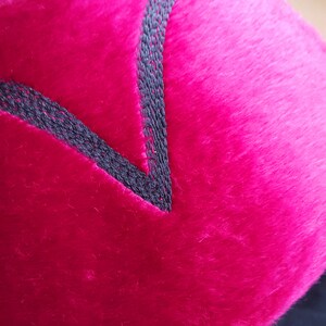 Vintage 50s Dead-stock Pin Up Magenta Pink Fuchsia Black Wool Cap Hat image 2