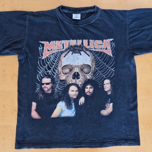 Vintage early 90s Metallica Skull Spider Tarantula distressed black T-Shirt Size S