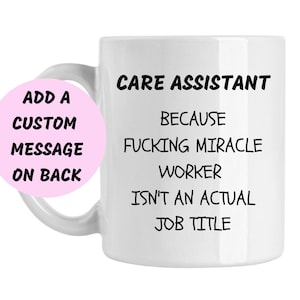 Care Assistant Job Title Mug, Care Assistant Mug, Gift For Care Assistant, Personalised Mugs, Funny Mug Gift, Leaving Gift, Retirement Gift