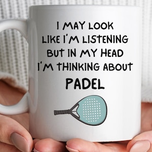 Padel Mug, Padel Player Gift, Funny Padel Coffee Cup, Sports Enthusiast Gift Personalised Paddle Tennis Cup, Padel Gifts for Him Her