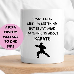 Karate Mug, I&#39;m Thinking About Karate Mug, Karate Gift, Funny Karate Mug, Karate Lover Gift, Karate Gifts For Men, Women, Boys, Girls
