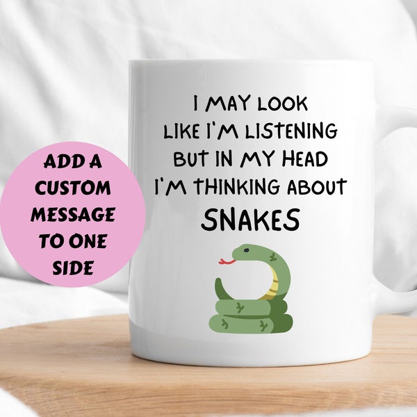 Snake Mug, In My Head I'm Thinking About Snakes Mug, Snake Gift, Snake Owner Gift, Funny Snake Gift, Snake Lover Gift, Snake Birthday Gift