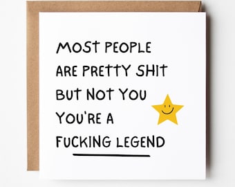Most People Are Pretty Shit, Thank You Card, Congrats, Leaving Work, Funny Card for Friend Colleague or Co-worker