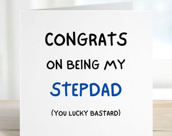 Card For Step Dad, Congrats On Being My Step Dad Card, Funny Step Dad Birthday Card, Fathers Day Card Step Dad