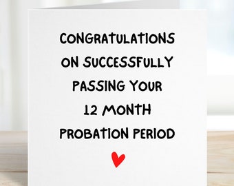 Anniversary Card 1 Year, Anniversary Card For Husband, Passing Probation Card, Anniversary Card From Boyfriend, Husband, Wife, Girlfriend