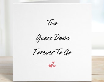 Two Year Anniversary Card 2nd Anniversary Card Cotton Anniversary Personalised Card