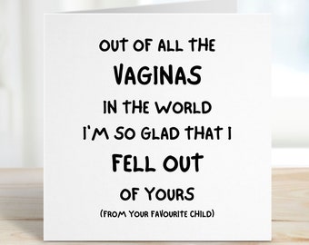 Funny Mum Birthday Card, Mum Birthday Card From Favourite Child, Rude Birthday Cards, Mother's Day Card