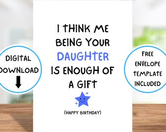 Printable Birthday Card For Mom, Birthday Card For Mom, 5x7 Birthday Card For Mom, Funny Birthday Card For Mom