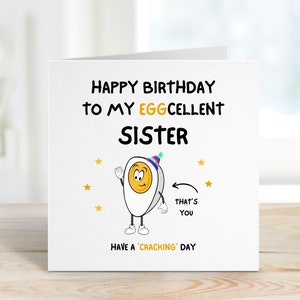 Funny Birthday Card for Sister, Sister Birthday Card, Food Pun Joke Birthday Card for Sister, Sister Happy Birthday Card