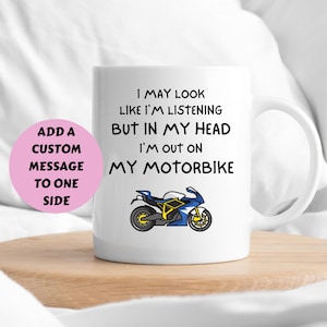 Motorbike Mug, I'm On My Motorbike Mug, Christmas Motorbike Gift, Personalised Motorbike Mug, Motorbike Dad Gift, Grandad Motorbike