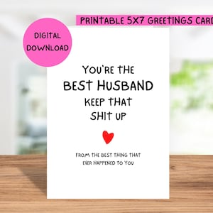 Cartão de aniversário do marido para impressão, cartão de aniversário para o marido, cartão de aniversário 5x7 para o marido, cartão de aniversário do marido para impressão