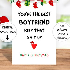 Lustige Weihnachtskarte für Freund Beste Karte für Ihn Sofortiger digitaler Download PDF Bester Freund 5x7 Printable Fun Urlaub Grußbild