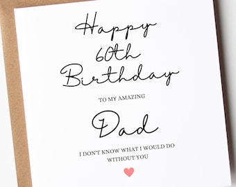 60th Birthday Card For Dad, Happy 60th Birthday Dad, Card For Dad, 60th Birthday Card For Dad, Card For Dads 60th, Sixty,