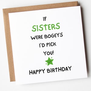 Sister Birthday Card Funny, Funny Birthday Card For Sister, Funny Card For Sister,