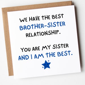 Sister Birthday Card UK, Brother Sister Relationship Funny Card, Sister Birthday Card Funny, Birthday Card For Sister Funny