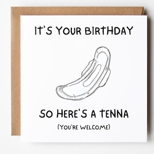 It&#39;s Your Birthday So Here&#39;s A Tenna, Funny Card Birthday Card For Women, Rude Card For Her