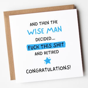 Retirement Card For Men, The Wise Man Retired Congratulations Card, Men Retirement Card, Funny Retirement Card, Colleague Leaving Work Card