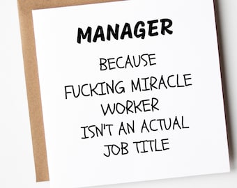 Funny Card For Manager, An Amazing Manager, Manager Thank You Card, For Manager, Leaving Work, Retirement Card, Colleague Leaving Card,