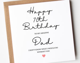 70th Birthday Card For Dad, Happy 70th Birthday Dad, Card For Dad, 70th Birthday Card For Dad, Card For Dads 70th, Seventy,