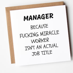 Funny Card For Manager, An Amazing Manager, Manager Thank You Card, For Manager, Leaving Work, Retirement Card, Colleague Leaving Card,