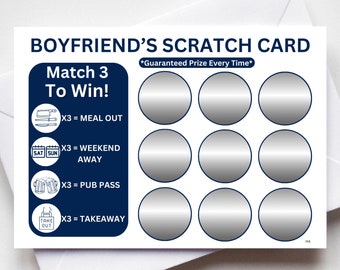 Birthday Scratch Card, Gift for Boyfriend, Birthday Surprise, Surprise Gift, Birthday Gift Reveal, Couples Gift