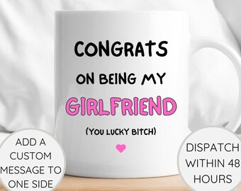 Girlfriend Mug, Congrats On Being My Girlfriend, Funny Mug For Girlfriend, Funny Girlfriend Mug, Mug For Girlfriend, Funny Girlfriend Gift,