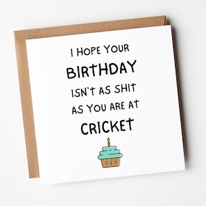 Cricket Card, Funny Cricket Birthday Card, Funny Cricket Card, Funny Birthday Card For Cricket Player