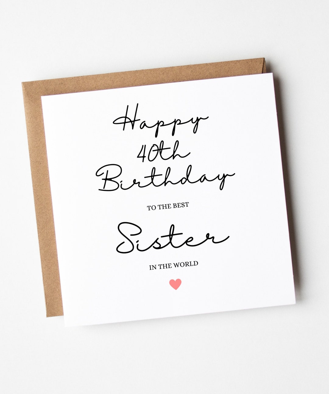 40th Birthday Card for Sister, Happy 40th Birthday Sister, Card for ...