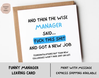 Manager Leaving Card, An Amazing Manager, Manager Thank You Card, For Manager, Leaving Gift,