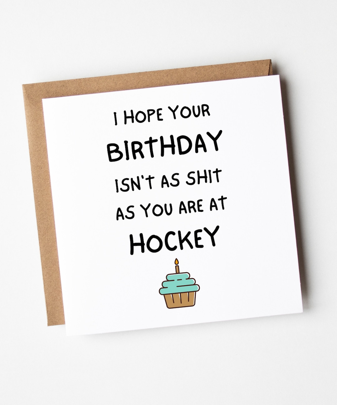 Hockey Birthday Card Funny Birthday Card for Hockey Player Etsy