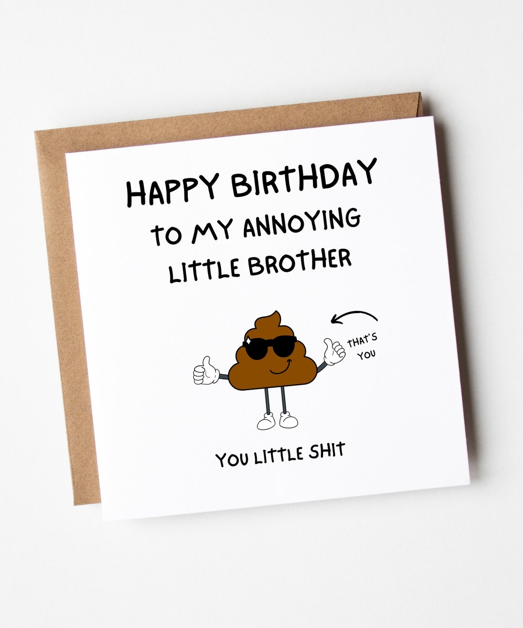 Brother Birthday Card - Birthday Card for Brother - Funny Birthday Card ...