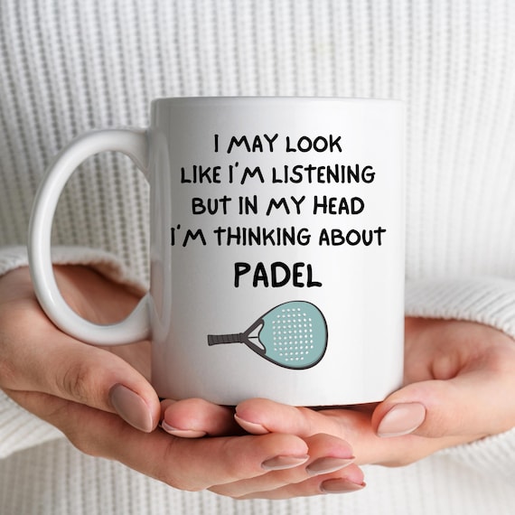 Padel Mug, Padel Player Gift, Funny Padel Coffee Cup, Sports Enthusiast Gift Personalised Paddle Tennis Cup, Padel Gifts for Him Her