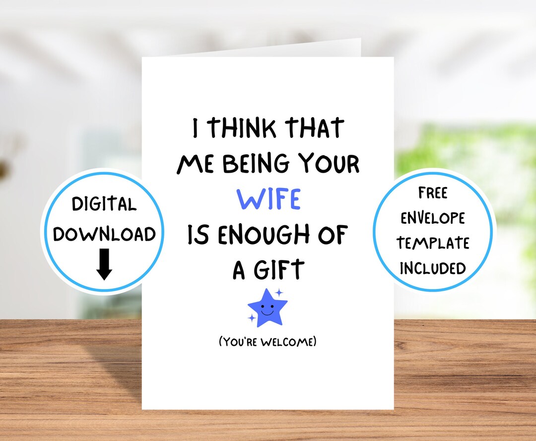 Printable Anniversary Card, Funny Anniversary Card, Husband Anniversary ...