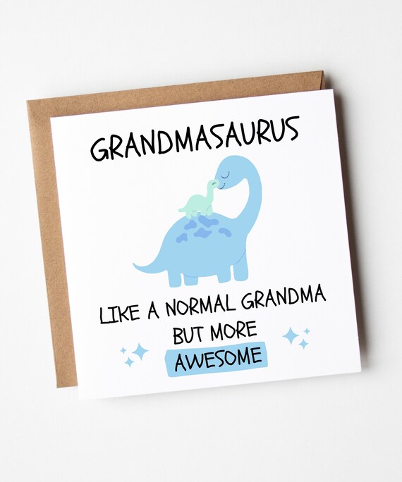 Funny Grandma Birthday Card Grandmasaurus Birthday Card 