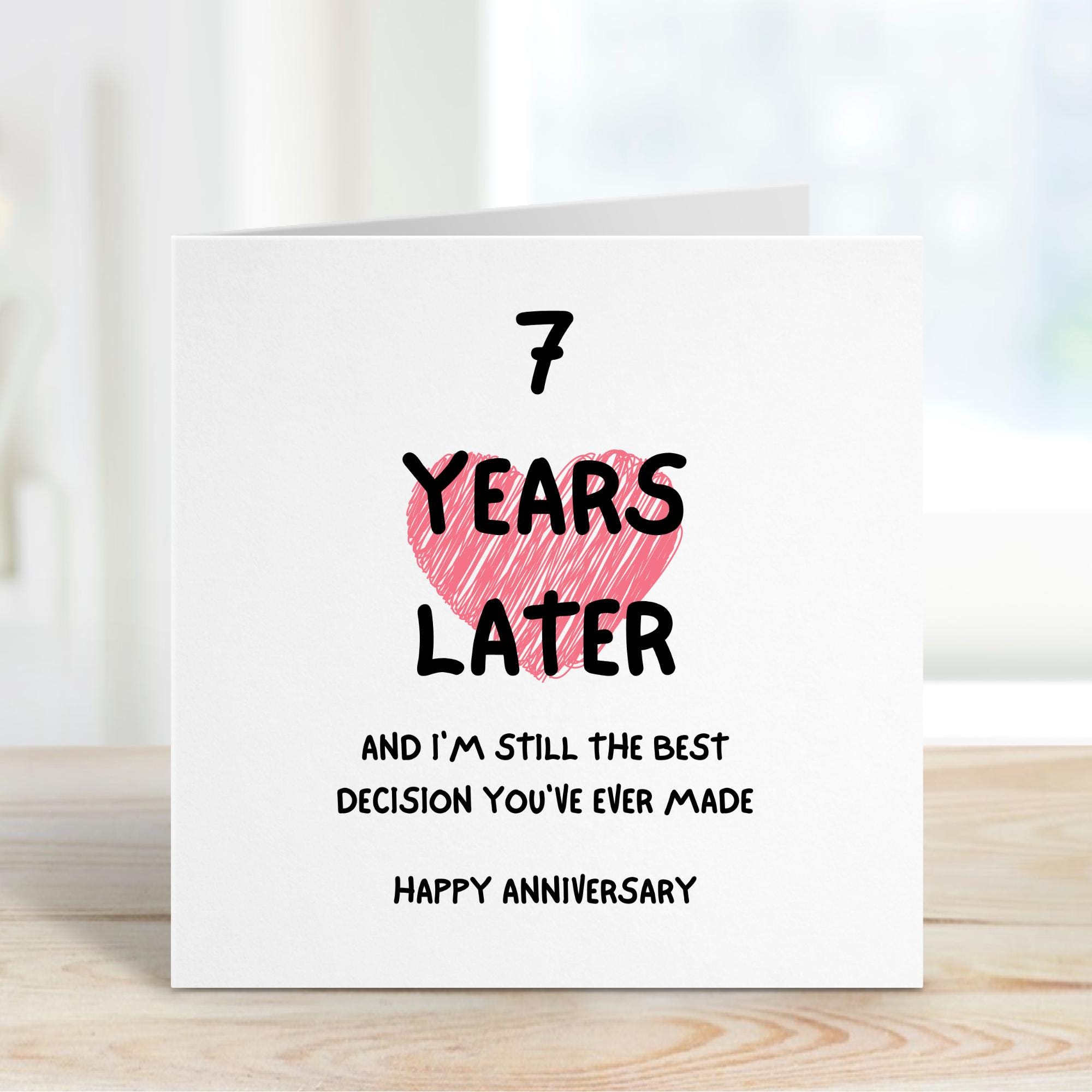 Buy Funny 7th Anniversary Card, Sarcastic Humor, Wife/husband