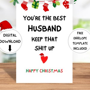 Lustige Weihnachtskarte Für Ehemann Der Beste Ehemann Digitaler Download Lustige Weihnachtskarte Weihnachtskarte Ihn 5x7 Instant PDF