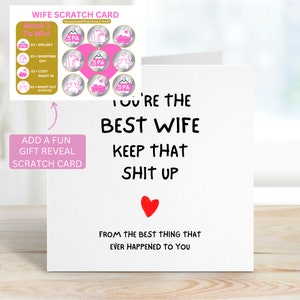 Funny Card For Wife, You're The Best Wife Card, Wife Birthday Card Funny, Wife Birthday Card, Wife Anniversary Card, 画像 4