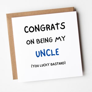 Uncle Card, Congrats On Being My Uncle Card, Card For Uncle, Uncle Birthday Card, Funny Card For Uncle, Birthday Card Funny, Joke Card