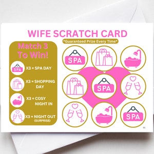 Funny Card For Wife, You're The Best Wife Card, Wife Birthday Card Funny, Wife Birthday Card, Wife Anniversary Card, SPA DAY