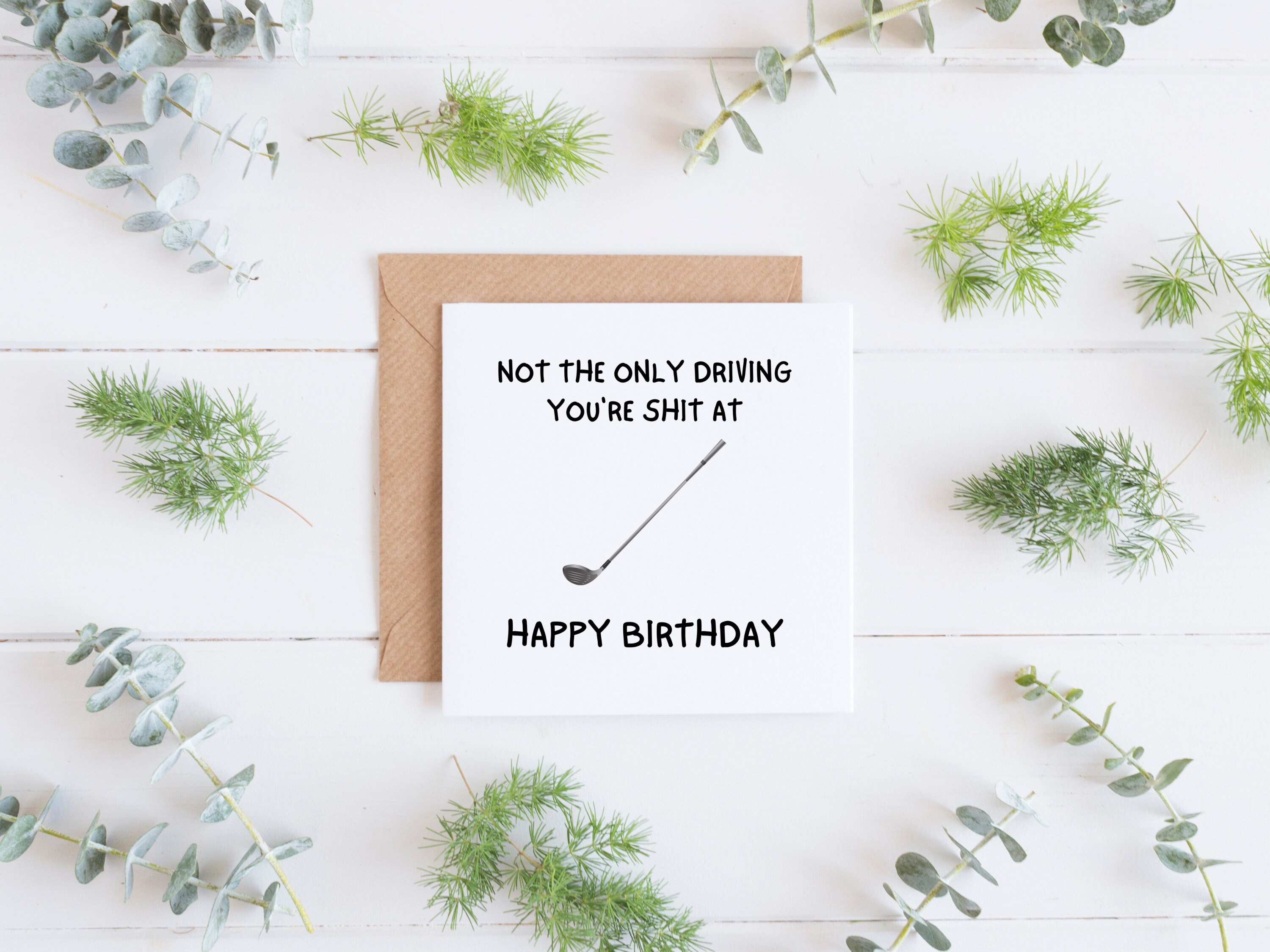 Golf Card Funny Golf Birthday Card Golf Birthday Card Etsy