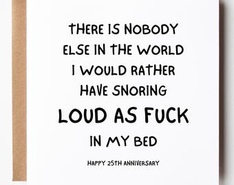 25th Wedding Anniversary Card for Husband, There Is Nobody Else I Would Rather,  Husband 25th Anniversary Card, Personalised Card