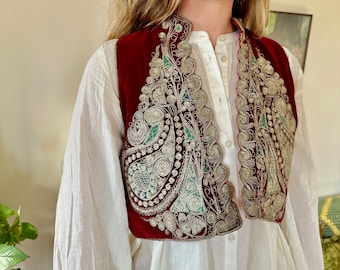 19th Century 1970s Style Ethnic Ottoman Antique Embroidered Vest