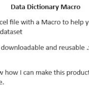 May include: Text describing a downloadable Excel file with a macro to help remove duplicates from a dataset. The file is reusable and includes a tutorial video. Feedback is welcome.