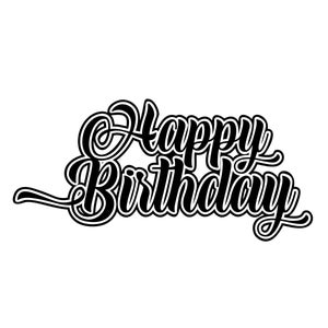 Topper Happy Birthday for celebration - SVG format for cricut and others, STUDIO for cameo - decopau templates