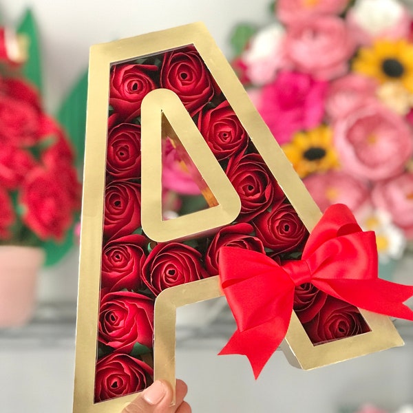 Alphabet 3D Box A-Z Shadow - Decopau - Includes video - Format Studio3 cameo, SVG cricut - NOT includes roses template